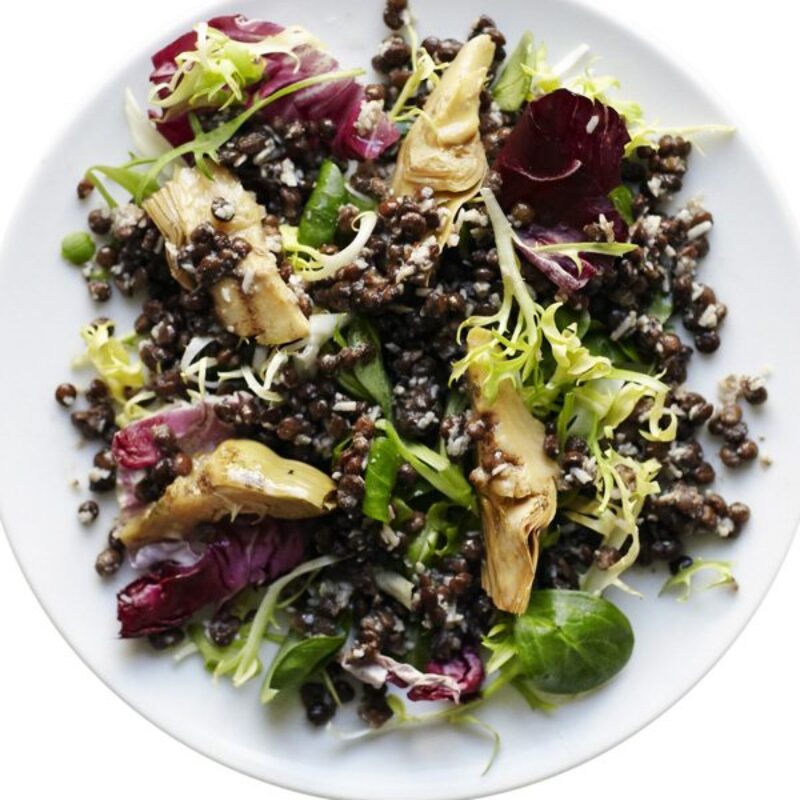 Puy Lentil Salad with Artichoke and Parmesan Dressing Recipe
